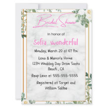  Watercolor Floral Frame Bridal Shower Invitation