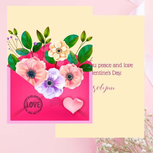Watercolor Floral Friendship Valentine's Day Card (Creator Uploaded)