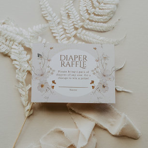 Watercolor Floral Garden Baby Shower Diaper Raffle Enclosure Card