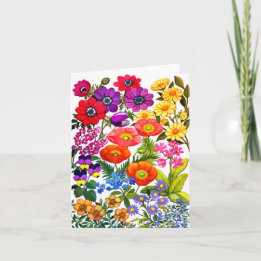 Watercolor Floral Garden Greeting Card