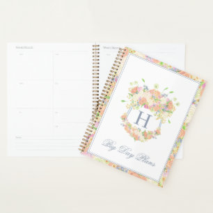 Watercolor Floral Garden Party Crest Planner