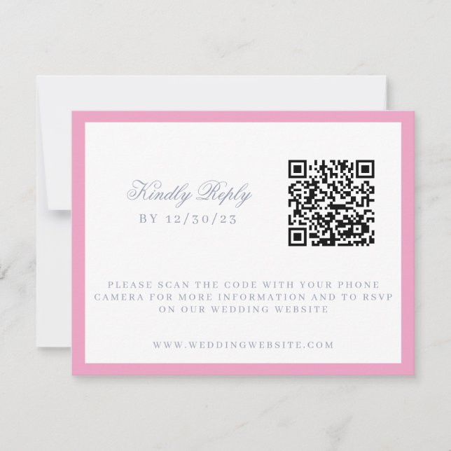 Watercolor Floral Garden Party Crest Wedding  RSVP Card (Front)