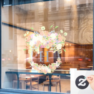 Watercolor Floral Garden Party Crest Window Cling