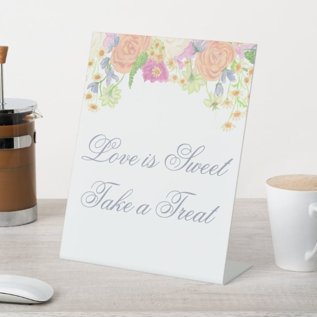Watercolor Floral Garden Party Sweets Table Sign (In SItu)