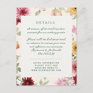 Watercolor Floral Garden Sage Green Wedding Enclosure Card