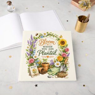 Watercolor Floral Gardening Inspirational Design Guest Book