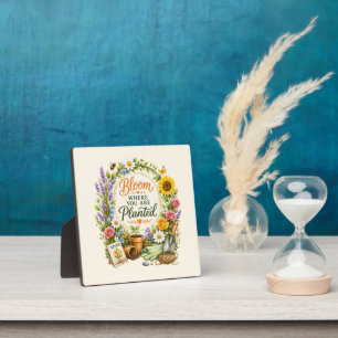 Watercolor Floral Gardening Inspirational Design Plaque