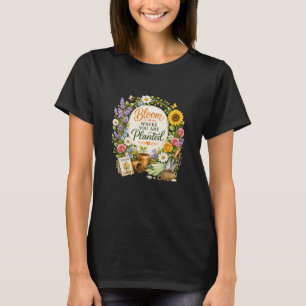 Watercolor Floral Gardening Inspirational Design T-Shirt