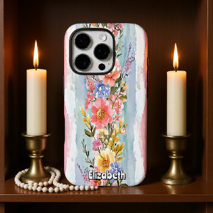 Watercolor Floral Garland Pattern iPhone 16 Pro Case