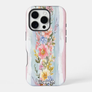 Watercolor Floral Garland Pattern iPhone 16 Pro Case