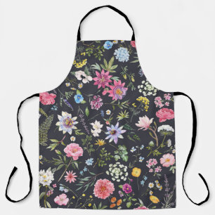 Watercolor Floral: Gentle Summer Pattern. Apron