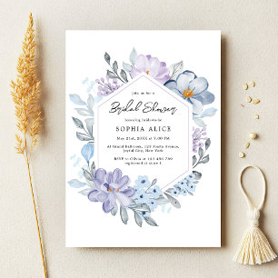 Watercolor Floral Geometric Modern Bridal Shower  Invitation