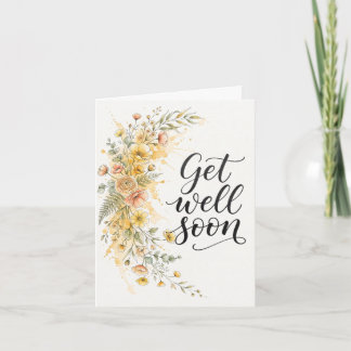 Watercolor Floral Get Well Soon Greeting Card