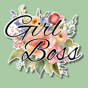Watercolor Floral Girl Boss Waterproof