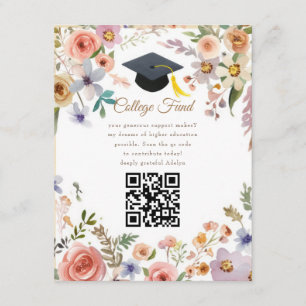 Watercolor Floral Graduate College Fund Card