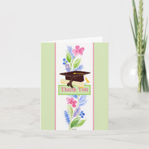 Watercolor Floral GRADUATION THANK YOU  Card