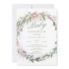 Watercolor Floral Greenery Wreath Baby Shower