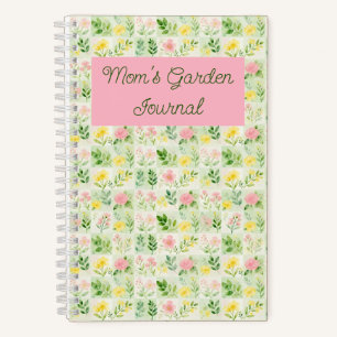Watercolor Floral Grid Pattern Notebook