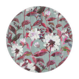 Watercolor Floral: Hand Drawn Blooms. Cutting Board
