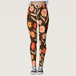 Watercolor Floral: Hand Drawn Texture Leggings