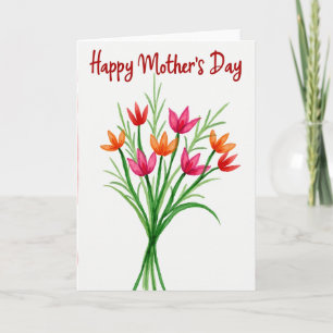 Watercolor Floral Happy Mothers Card