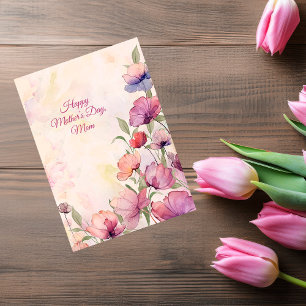 Watercolor Floral Happy Mother's Day Card