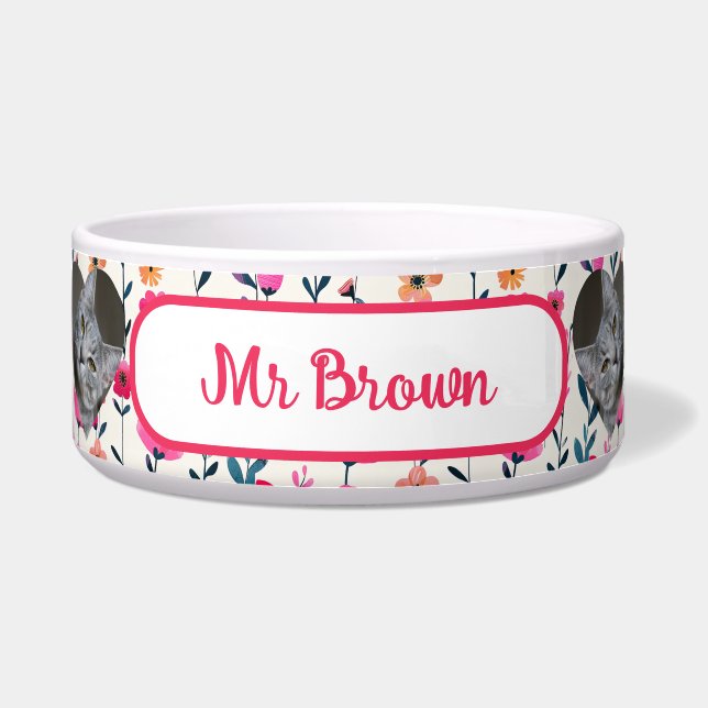 Watercolor Floral Heart-Shaped Photo Pet (Front)