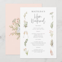 Watercolor floral hen weekend itinerary