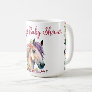 Watercolor Floral Horse Baby Shower  Coffee Mug