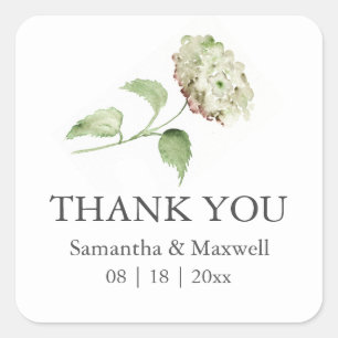 Watercolor Floral Hydrangea Wedding Stickers