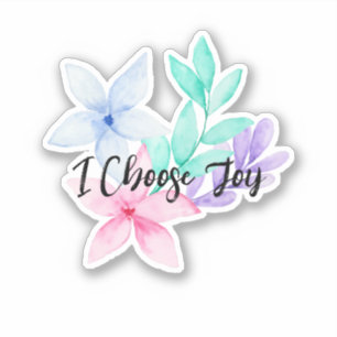  Watercolor Floral I Choose Joy Sayings