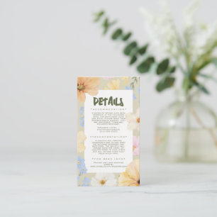 Watercolor Floral Illustration Wedding Enclosure Card