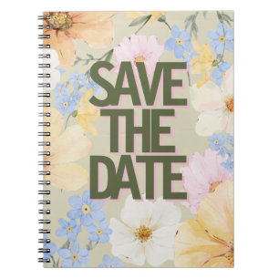 Watercolor Floral Illustration Wedding  Notebook
