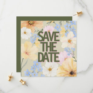 Watercolor Floral Illustration Wedding  Save The Date