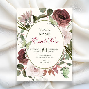 Watercolor floral invitation