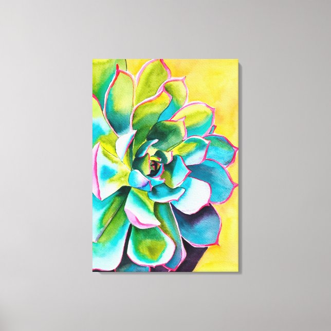 Watercolor floral iris flower canvas print (Front)