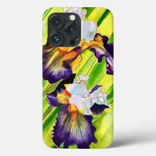 Watercolor floral iris flower iPhone 13 pro case