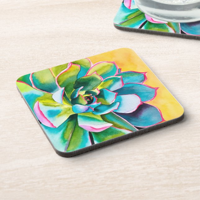 Watercolor floral iris flower coaster (Left Side)