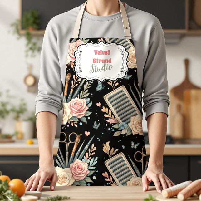 Watercolor Floral Lash Artist Apron (Creator Uploaded)