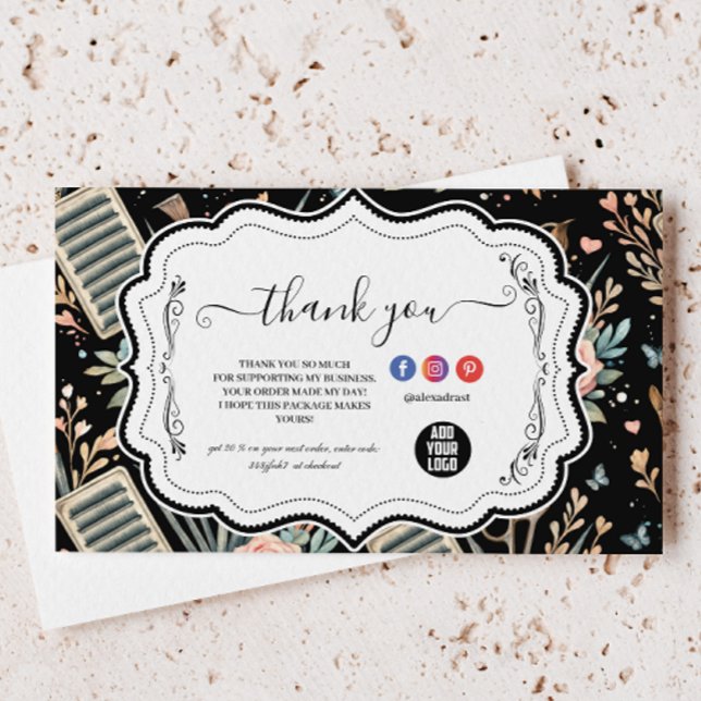Watercolor Floral Lash Artist Thank You Card (Creator Uploaded)