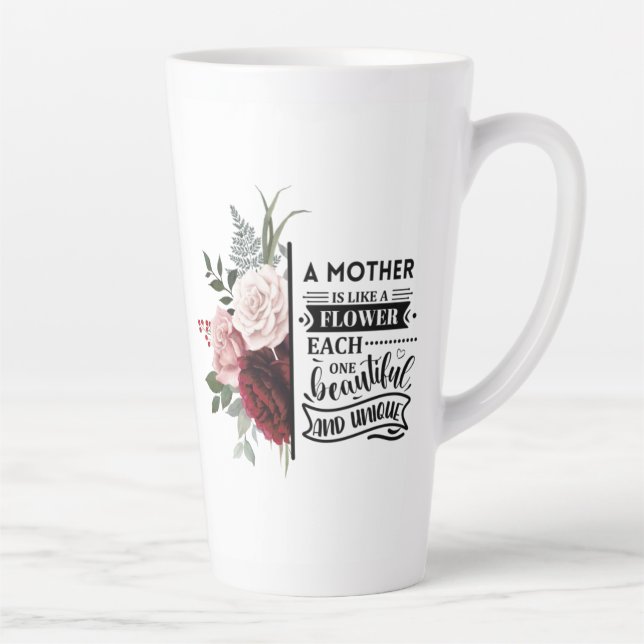 Watercolor Floral  Latte Mug (Right)