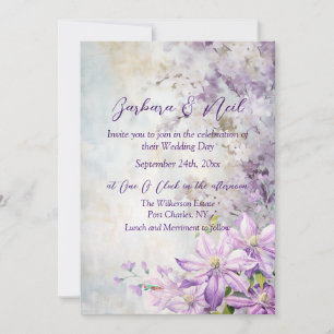 Watercolor Floral Lavender Invitation