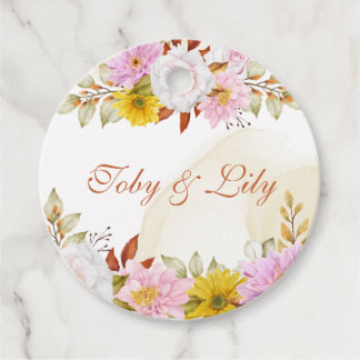 Watercolor Floral Leaves Favour Tags