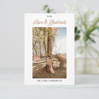 Watercolor Floral Leaves Thank You Card