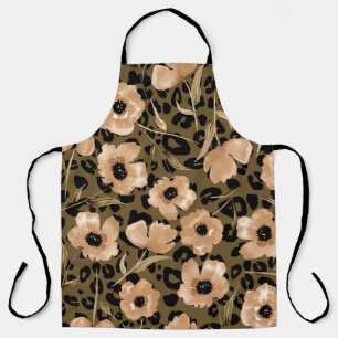 Watercolor Floral Leopard: Endless Pattern Apron