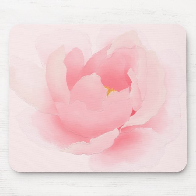 Watercolor Floral Light Pink Peony Mouse Mat (Front)