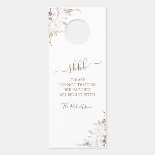 Watercolor Floral Lines Wedding Door Hanger