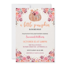 Watercolor Floral Little Pumpkin Baby Shower