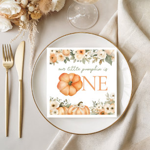 Watercolor Floral Little Pumpkin Napkins