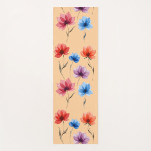 Watercolor Floral Lotus – Non‑Slip Eco‑Friendly  Yoga Mat